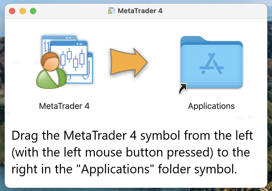 Copy of MetaTrader 4 file to Apple MacOS application folder